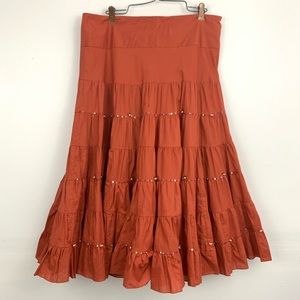 Anthropologie Lapis Boho maxi beaded skirt